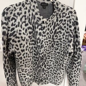 J. Jill Monochrome Leopard Print Cardigan